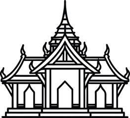 Traditional Thai Temple Outline