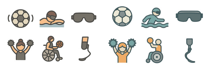 Fototapeta premium Variety of sports activities highlighted through colorful icons representing athletes in different disciplines