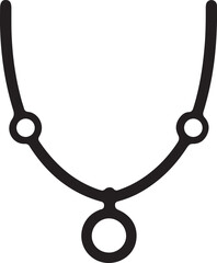 Gold Necklace Vector Icon for Luxury, Elegance, and Bridal Use.
