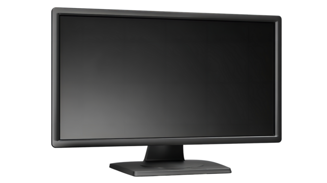 Black computer monitor display digital screen desktop device electronics technology office modern