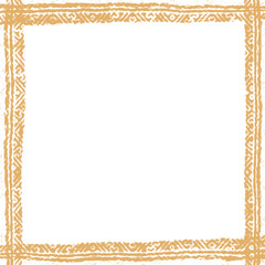 手描きでエスニック風の黄土色の四角いフレーム