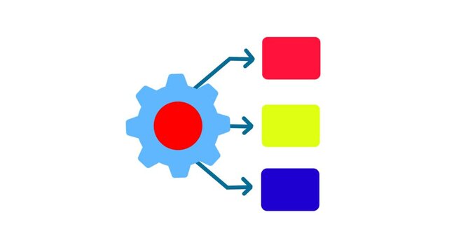 Animated case management, gear, business, motion grahpic, video 4k transparent background, 