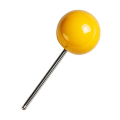 Yellow pin on transparent background