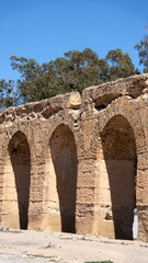 Remains of the old Roman aqueduct at Oudna, Tunisia