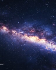 Fototapeta premium Milky Way Galaxy Colorful Stellar Clouds in Vast Deep Space