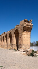 Remains of the old Roman aqueduct at Oudna, Tunisia