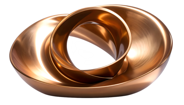 Copper torus knot creates a captivating digital art piece on black backdrop