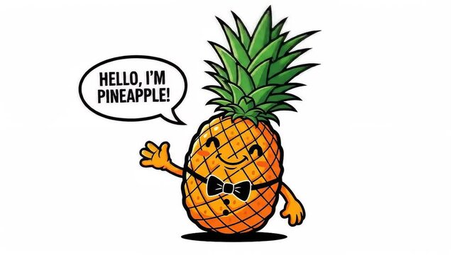 Cute Pixel Art Pineapple Character Illustration