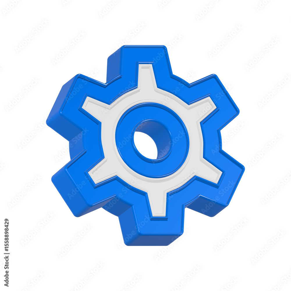 Poster gear setting icon 3d rendering