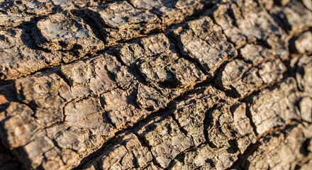Fototapeta premium Detailed Close-up of Tree Bark Texture Natural Brown and Gray Tones
