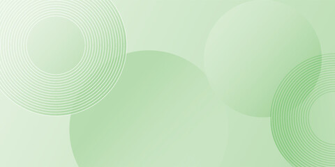 Minimalist soft Abstract Background in Gradient green and white Tones with Circles. Circle effect style geometric, abstract background.