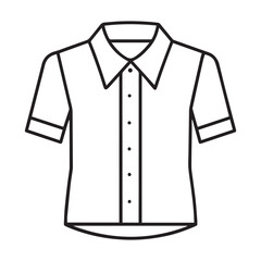 Naklejka premium Short Sleeve Button-Down Shirt Simple Line Drawing Illustration