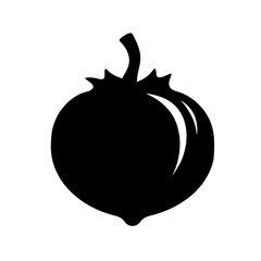 Minimalist black silhouette of passion fruit on a white background