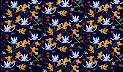 Elegant Floral Arrangement for Textiles and Greeting Cards.eps