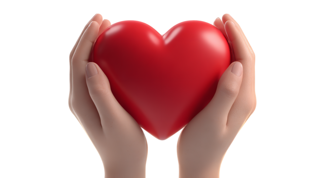 Hands holding a heart Love and care gesture romance passion wellness charity donation health support