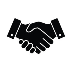 Handshake icon, business partnership agreement, symbol of success and cooperation deal