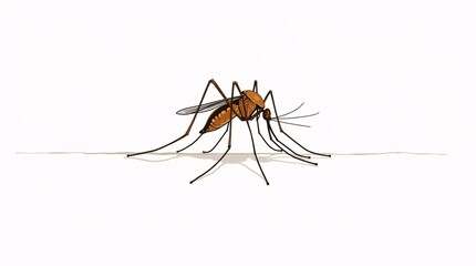 Detailed Illustration of a Mosquito Anatomy, Biology, and Disease Vector