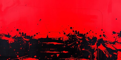 Abstract red black paint texture, bold strokes, grunge background, retro, graphic
