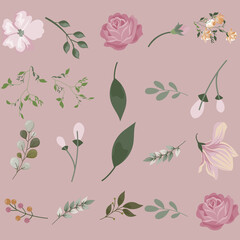 Florar Pattern. Abstract Floral Background Design with Artistic Botanical Elements