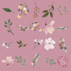 Florar Pattern. Abstract Floral Background Design with Artistic Botanical Elements