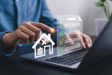 Digital home checklist for real estate planning and property management.Ai generated.