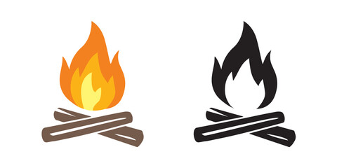 wood fire icon vector