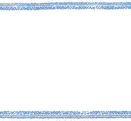 手描きでエスニック風のブルーの横ラインフレーム