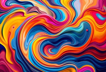 Obraz premium Abstract swirling shapes, vibrant colors representing innovative thought, Abstract art, Inspiration