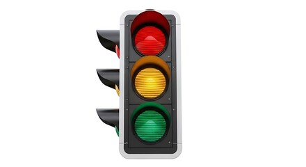 Traffic Light Signal Red, Yellow, Green Lights Illustration
