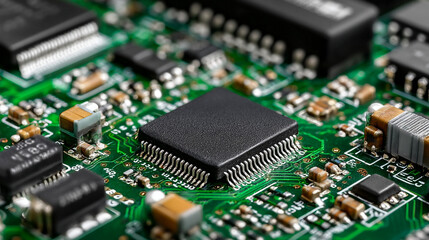 3D-rendered digital illustration of a glowing processor chip with neon circuitry and a futuristic tech vibe.