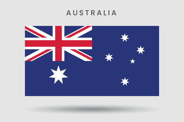National wave flag of Australia on a white background.