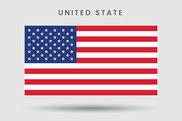 United States of America flag vector illustration on a grey background. Vector illustration.