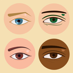 eye icon set illustration design vector isolated concept