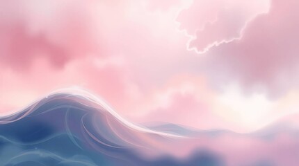 Dreamy sunset cloudscape wave