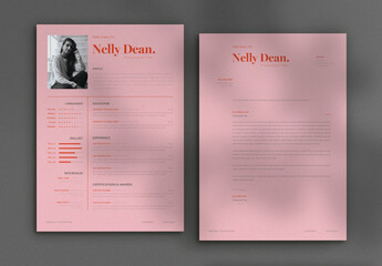 Pink & Red Resume with Cover Letter