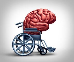 Brain Aging Symbol and cognitive decline showing neural degeneration, memory loss, and structural brain changes in elderly adults as a concept of getting old and losing memory.