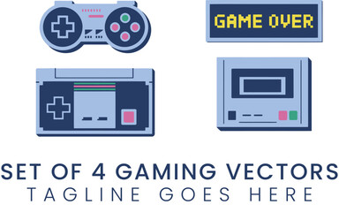 Retro Gaming Icons Vectors for Game Design