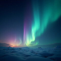 Naklejka premium Spectacular Northern Lights in the Night Sky