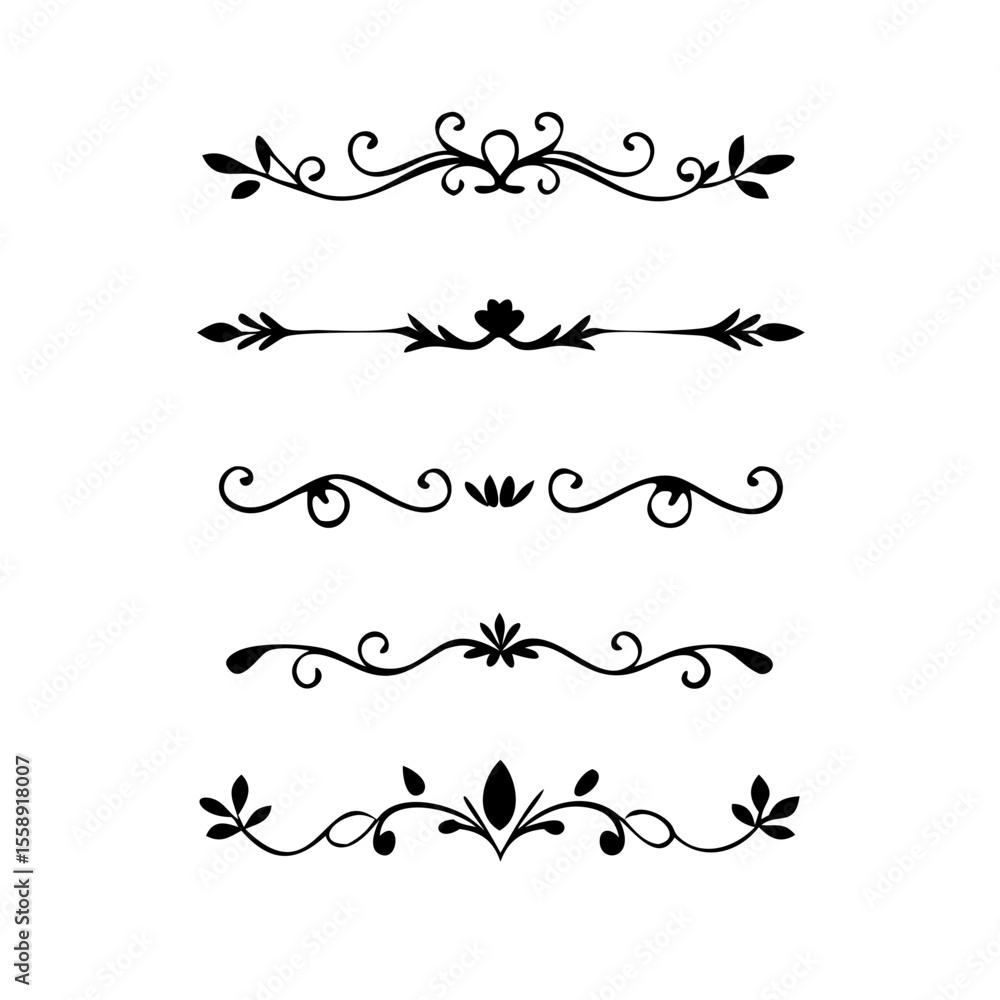 Poster decorative simple divider. text dividers retro minimal line separators, vector isolated geometric we