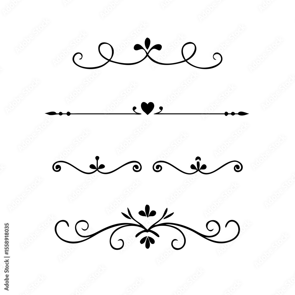 Poster decorative simple divider. text dividers retro minimal line separators, vector isolated geometric we