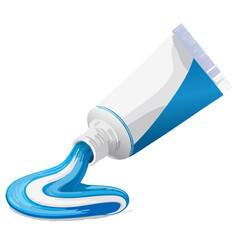 PNG Tubetto di dentifricio bianco con pasta curva blu e bianca sfondo trasparente
