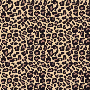 animal texture seamless leopard print, vector pattern with leopard spots, fashion stylish design for clothes, paper, fabric