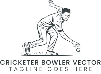 Cricket Bowler Action Illustration