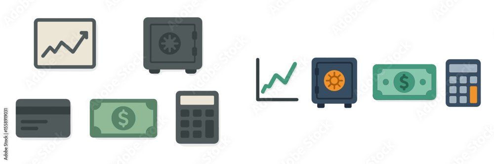 Poster visual representation of financial growth and security concepts in modern economy