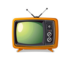 Vintage TV Set: A charming vintage television set with rabbit ear antenna, evoke nostalgia for classic entertainment.
