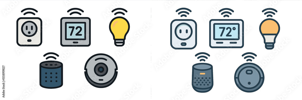 Poster smart home devices showcase various functionalities for modern living environment automation