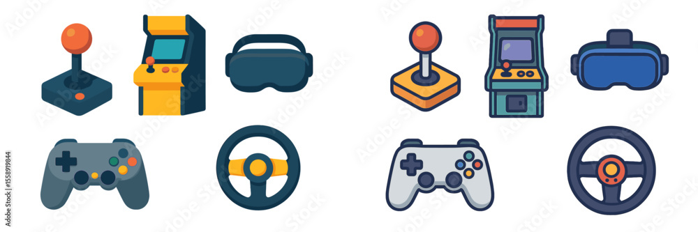 Aufkleber collection of gaming controllers and devices showcasing different gaming styles and technology