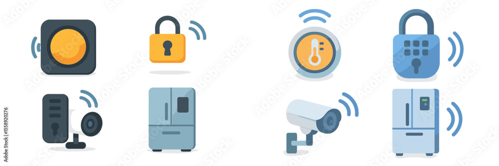 Poster Smart home devices enhance security and convenience with various connectivity options and functions