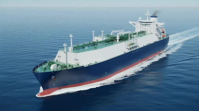 Liquefied natural gas ship LNG Carrier Sailing the Ocean