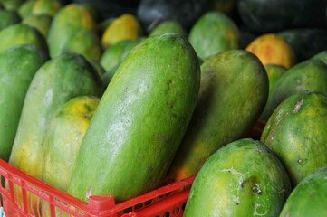 Fresh papaya at the minimarket